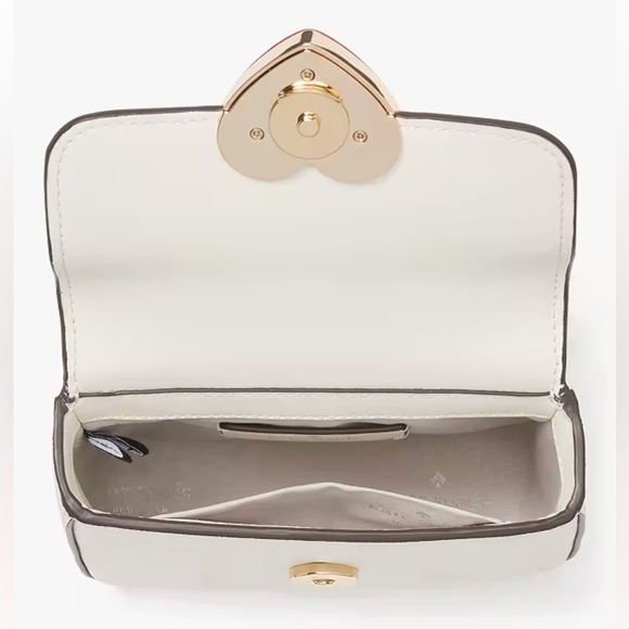NWT-Kate Spade-SET-Heart❤️Hardware-Micro Flap Crossbody &❤️Keyfob/Bag Charm-$378 - Picture 12 of 16